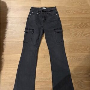 Daze Denim Cargo Jeans - Size 25 Worn Once - Flare Leg And Black/Grey Wash